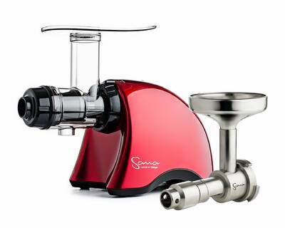 Sana EUJ-707 juicer plus oil extractor set red side